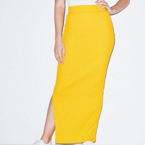 American Apparel Womens Thick Rib Maxi Skirt